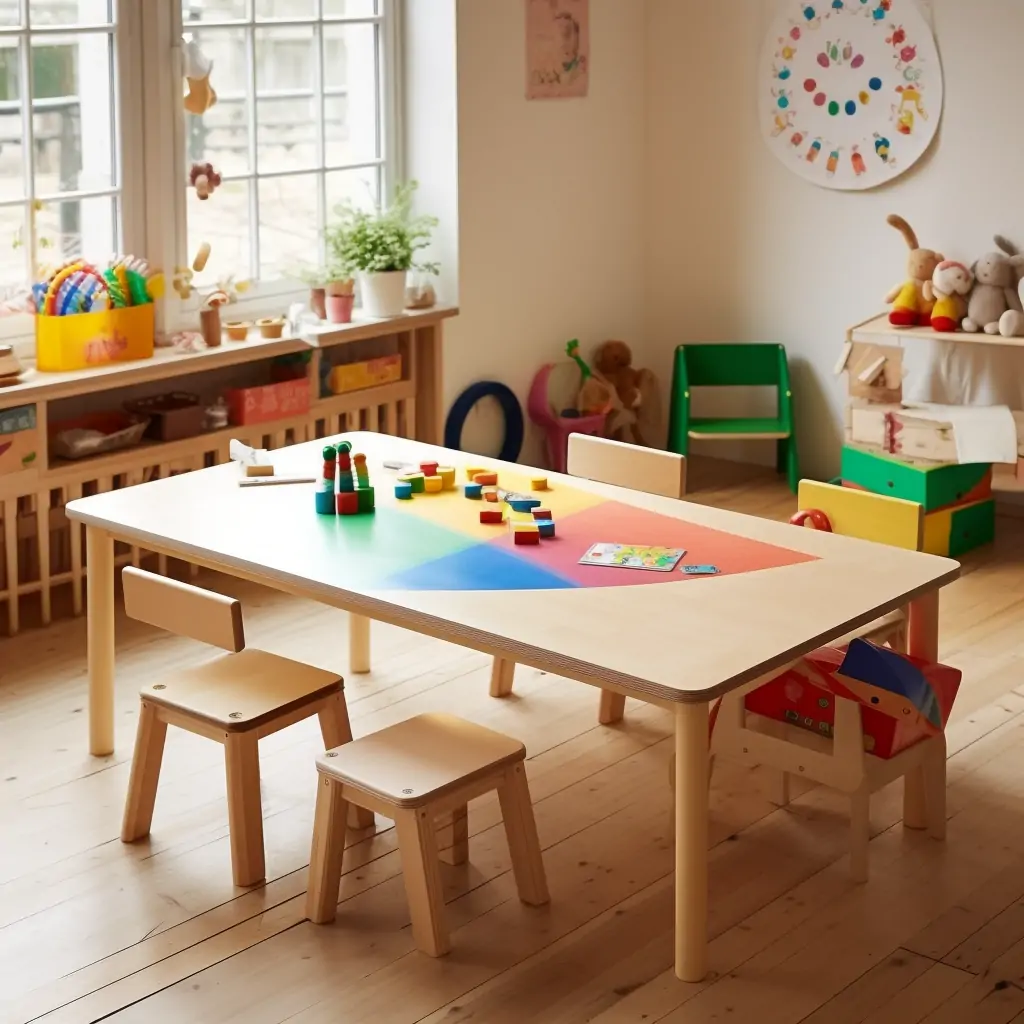 Preschool Timber Workstations, Early Learning Wooden Desks