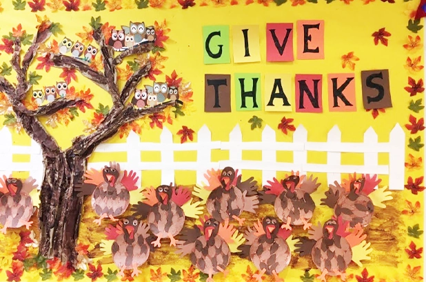 A Thankful Classroom Tree Bulletin Board Ideas Spring Bulletin Board Ideas for Preschool