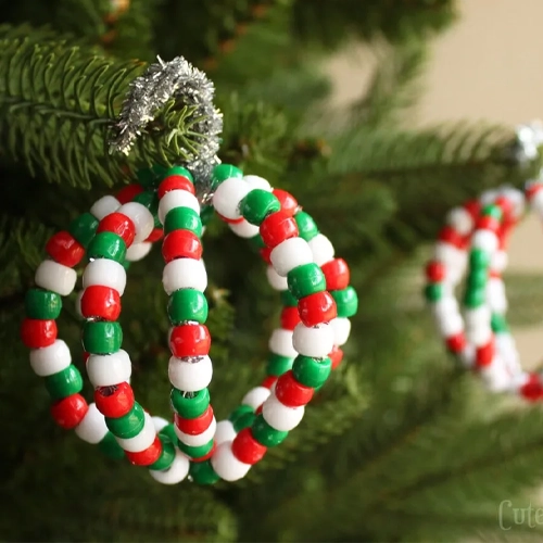 Bead Christmas Ornaments Preschool Christmas Crafts