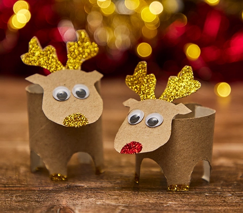 Cardboard Reindeer Preschool Christmas Crafts