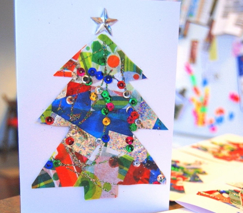 Christmas Card Making Preschool Christmas Crafts