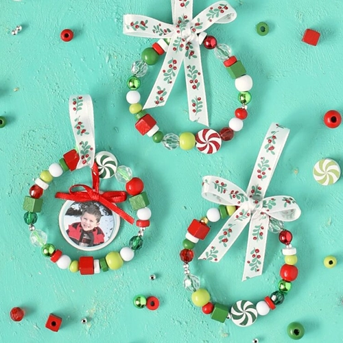 Christmas Patterns with Beads Preschool Christmas Crafts