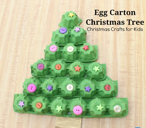 Egg Carton Christmas Trees Preschool Christmas Crafts