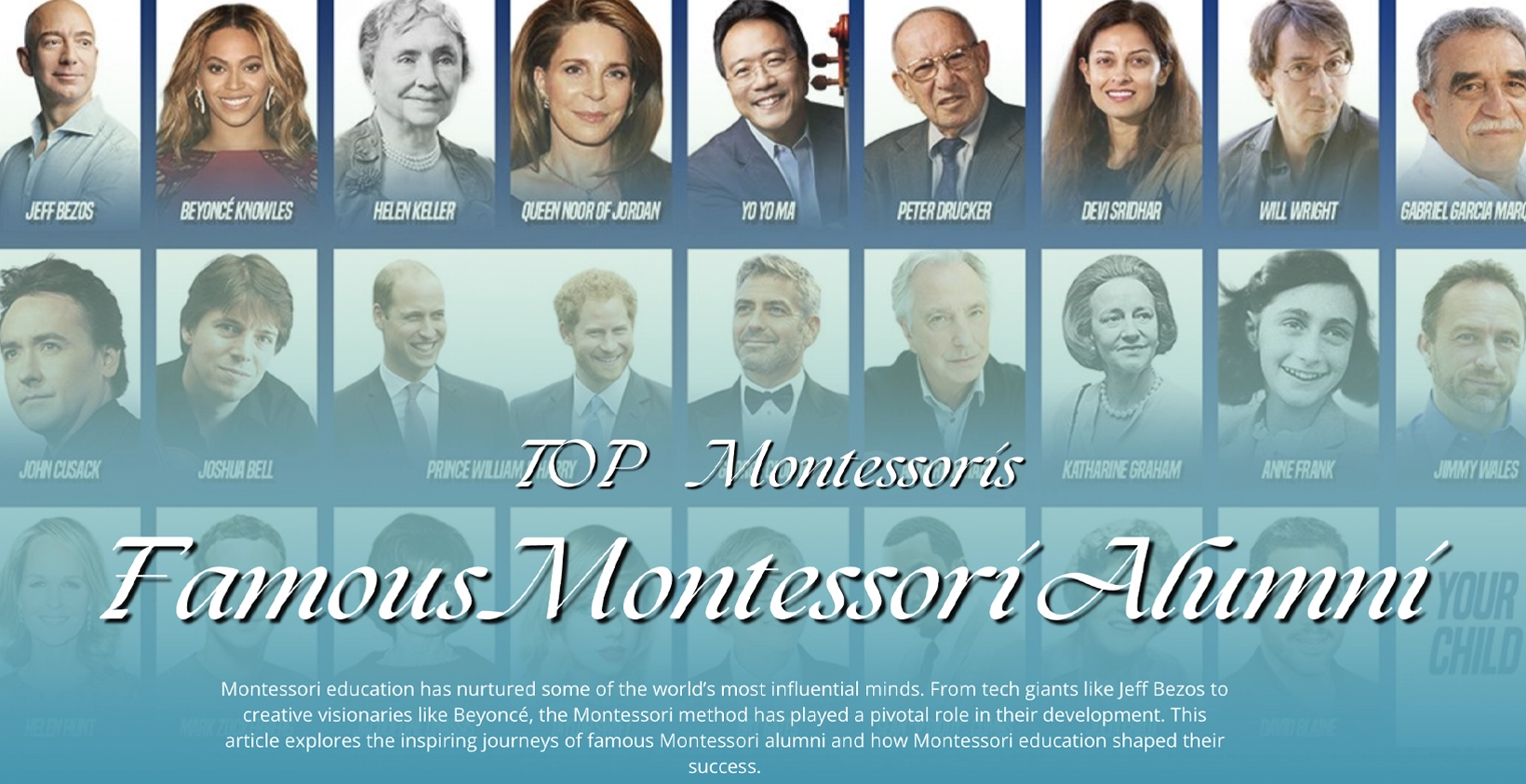 Famous Montessori Alumni- How Montessori Education Shaped Great Minds