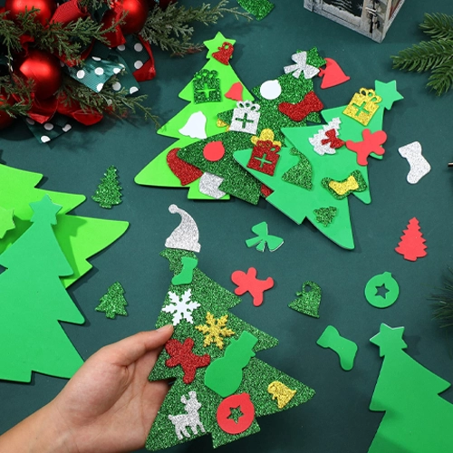 Foam Sticker Christmas Trees Preschool Christmas Crafts