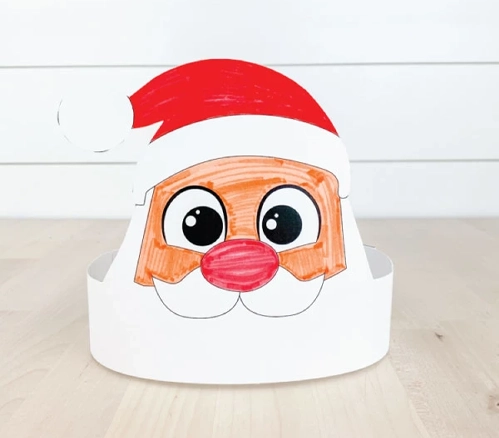 Santa Hat Headbands-Preschool Christmas Crafts