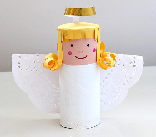 Toilet Paper Roll Angels Preschool Christmas Crafts