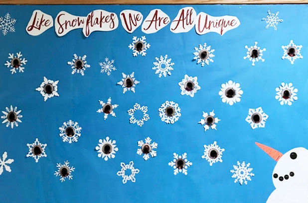 Unique as Snowflakes Bulletin Board Ideas Winter Bulletin Boards Ideas for Preschoolwebp