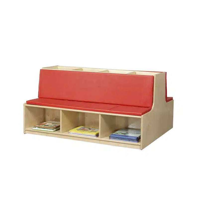 Custom Preschool Classroom Bookshelf by TOP Montessoris-Double-Reading Bench with Storage