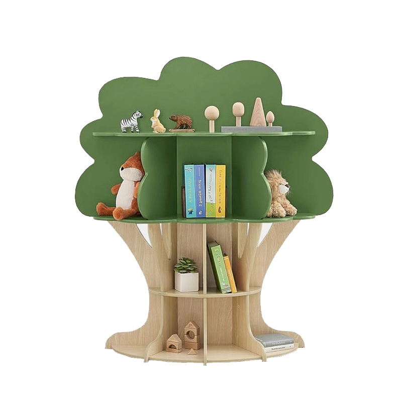 Custom Preschool Classroom Bookshelf by TOP Montessoris-Double-Tree-Shaped Kids’ Bookcase