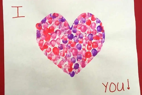 Preschool Crafts: 36 Easy and Simple Ideas Using Everyday Materials 25 Preschool Carfts 16. Fingerprint Heart Bouquet