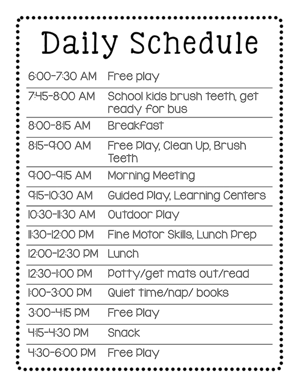 The Role of a Structured Preschool Schedule in Early Childhood 13 Manage Transitions
