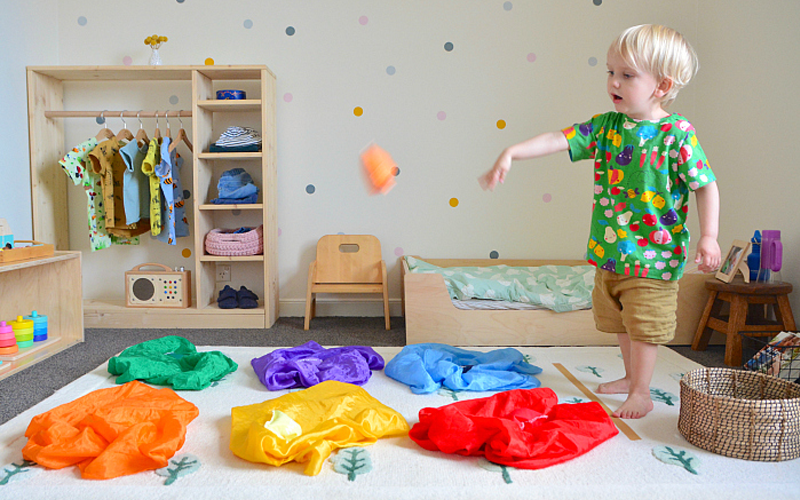 50 Rainy Day Activities for Kids That Inspire Indoor Fun 12 Bean Bag Toss into Colored Bins