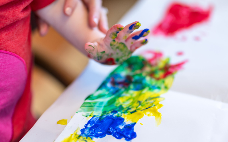 50 Rainy Day Activities for Kids That Inspire Indoor Fun 3 Finger Painting with Washable Paint