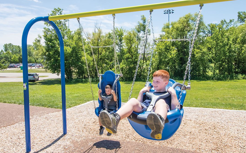 Suitable Inclusive Playground Equipment for Kindergartens 21 Inclusive Swing Set with Adaptive Seats