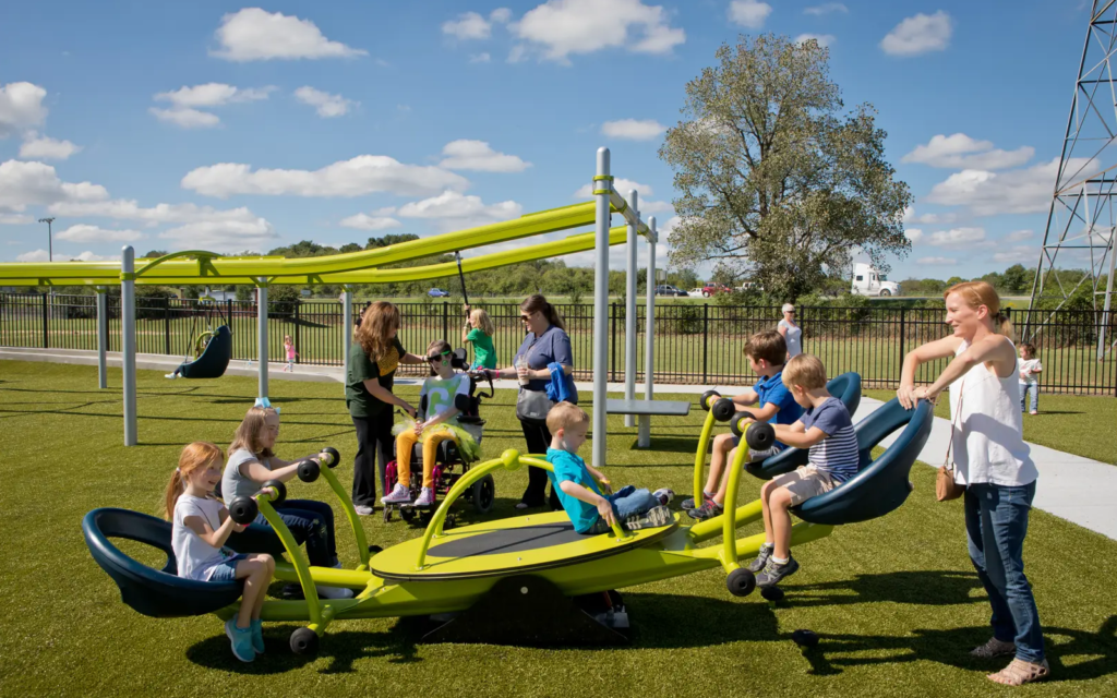 Suitable Inclusive Playground Equipment for Kindergartens 22 Multi User Seesaw with Accessible Transfer Seating