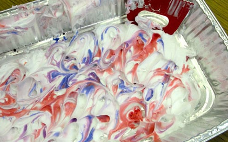 50 Rainy Day Activities for Kids That Inspire Indoor Fun 28 Play with Shaving Cream and Food Coloring