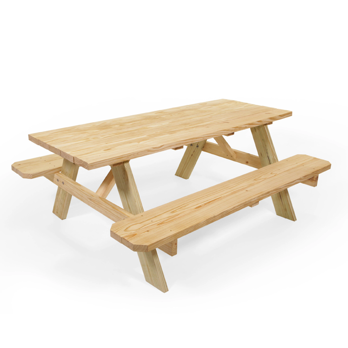 yellow pine Rectangle Picnic Table