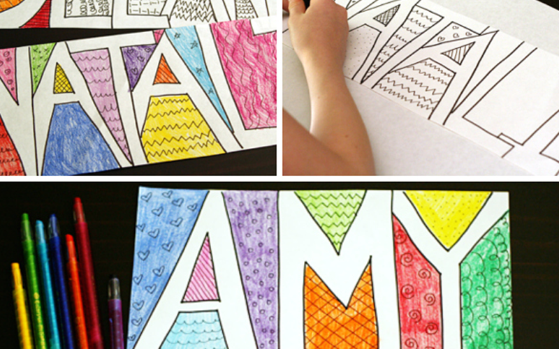 Make Name Art with Name Coloring Pages