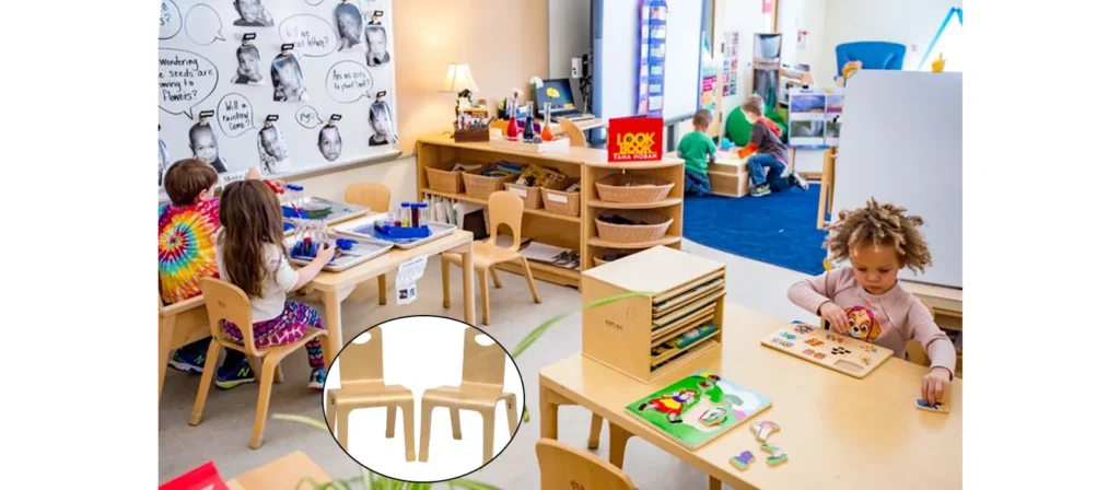 kids chairs in preschool science centers