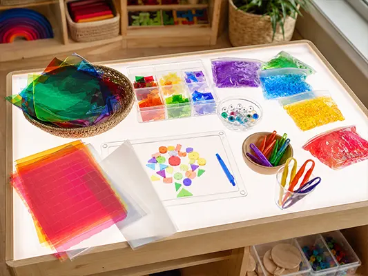 How to Make the Most of a Preschool Light Table? 12 Art and Creative Materials