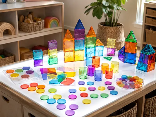How to Make the Most of a Preschool Light Table? 8 Building Materials