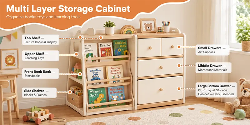 How to Set up Learning Centers?From Space Planning to Final Inspection. 5 Complete set of layered storage cabinets
