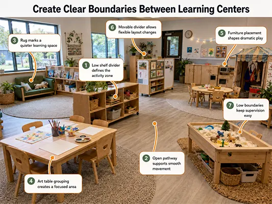 How to Set up Learning Centers?From Space Planning to Final Inspection. 10 Designate various learning zones.