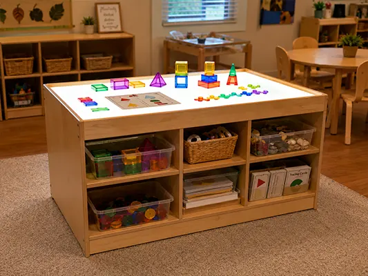 How to Make the Most of a Preschool Light Table? 4 Light Tables with Storage