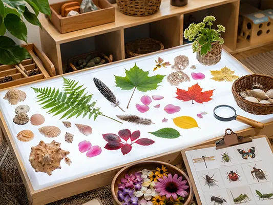 How to Make the Most of a Preschool Light Table? 11 Nature and Science Materials